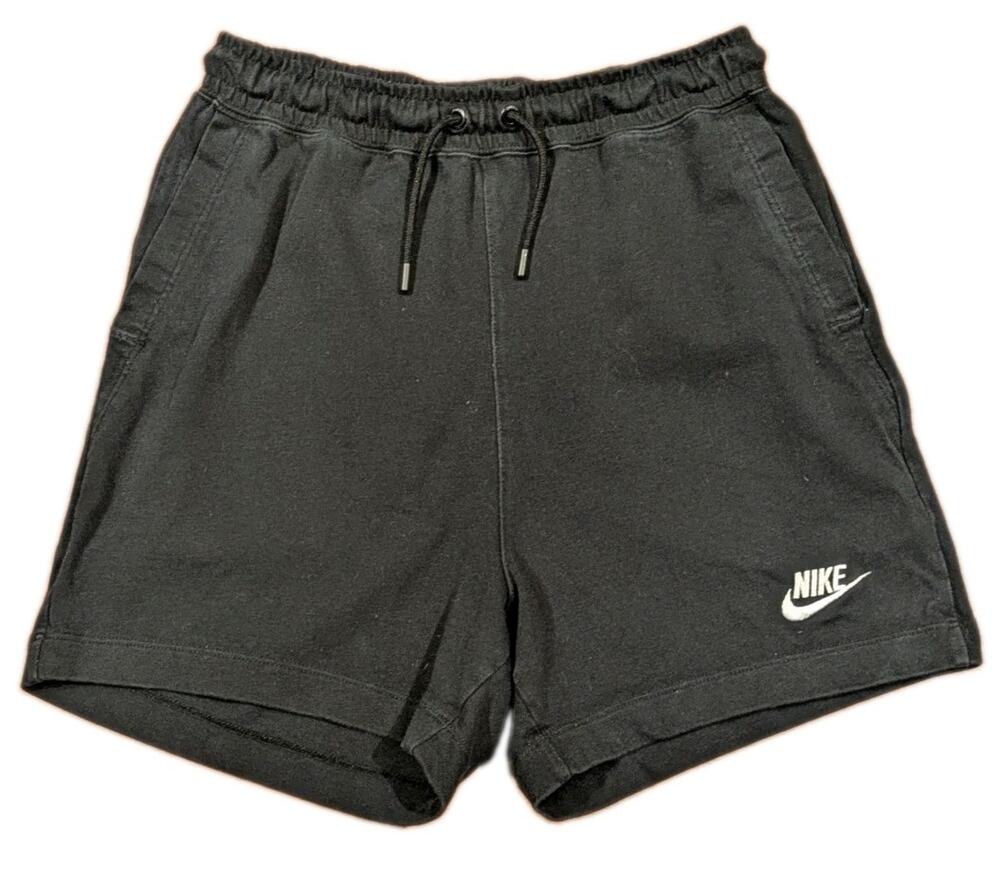Vintage Nike Shorts Womens XS Black Embroidered Swoosh Cotton Y2K 90s Drawstring